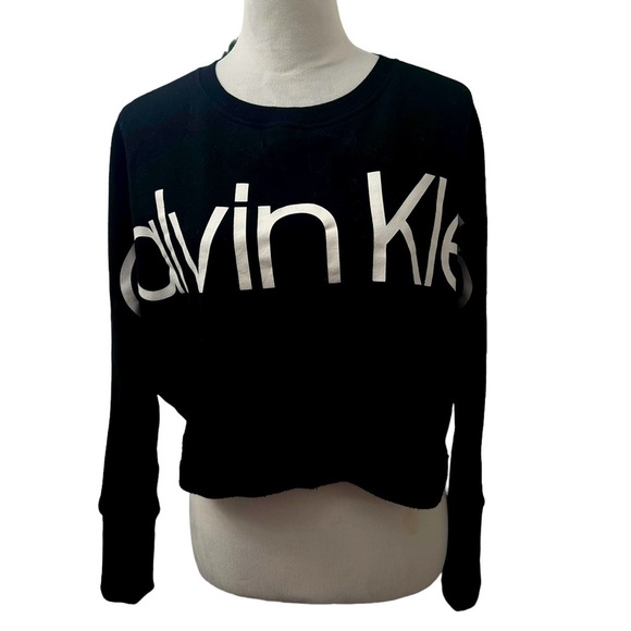 Calvin Klein Performance Cropped Crew Neck Sweater Small - Picture 1 of 7